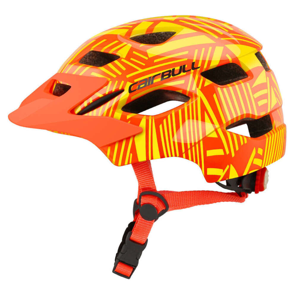 (Orange & yellow) Kids Helmet Bicycle Scooter Balance Wheel Safety Helmet With Taillight