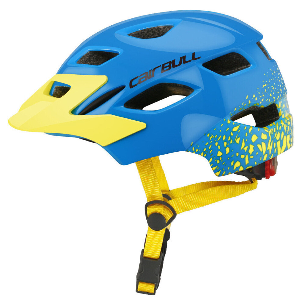 (Blue&Yellow) Kids Helmet Bicycle Scooter Balance Wheel Safety Helmet With Taillight