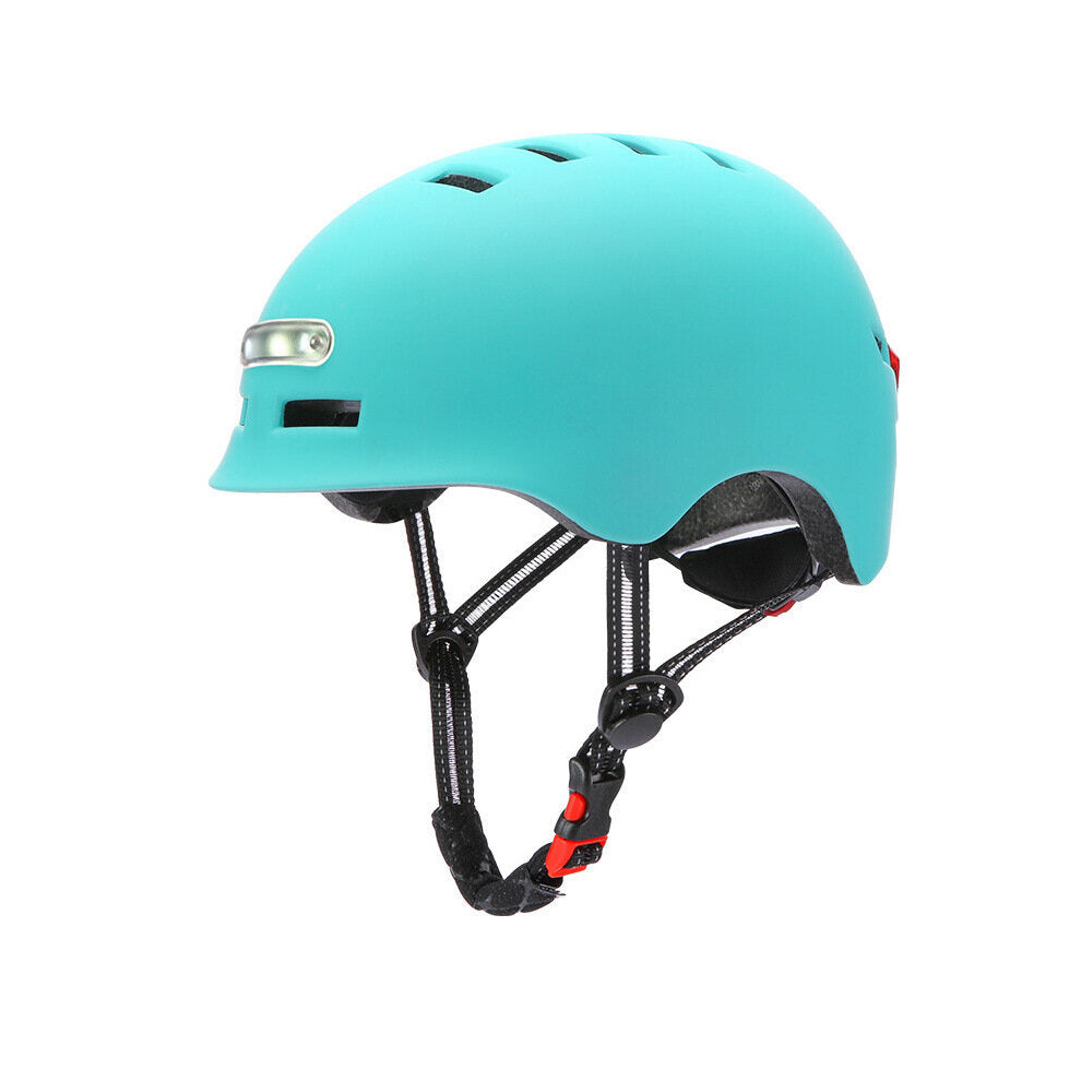 (Blue) LED-Light Bicycle Helmet Ultralight 12-hole Ventilation Adjustable Cycling Helmet 3 Mode Headlight USB Charging MTB Road Bike Helmet-image-OPC-PFZNZ7B-NEW