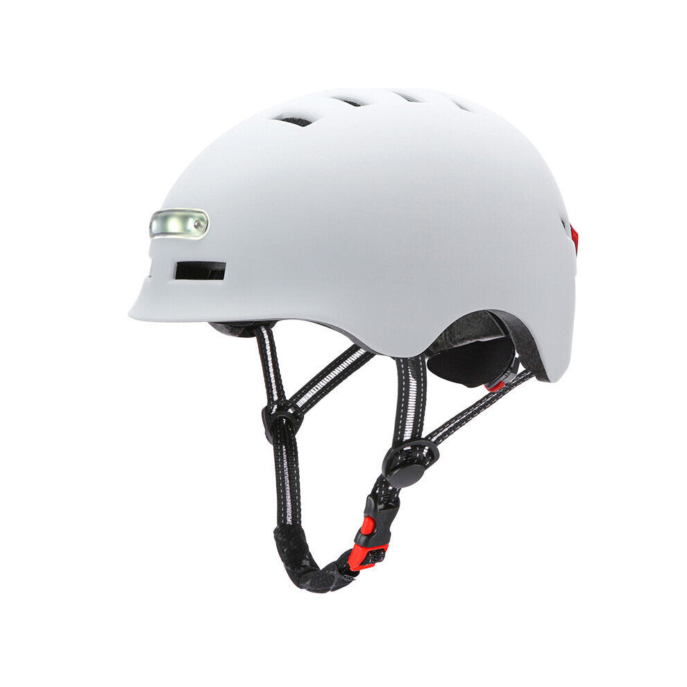 (White) LED-Light Bicycle Helmet Ultralight 12-hole Ventilation Adjustable Cycling Helmet 3 Mode Headlight USB Charging MTB Road Bike Helmet-image-OPC-PFZNZ7D-NEW