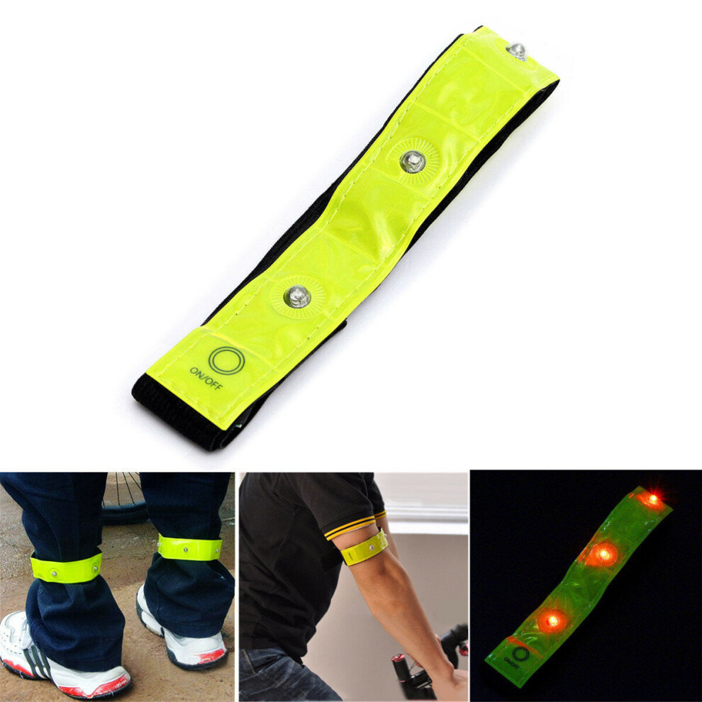 Safety Yellow Armband Light Reflective Bands Night Warning Riding Flashlight For Running Cycling Jogging Walking 6112212235683
