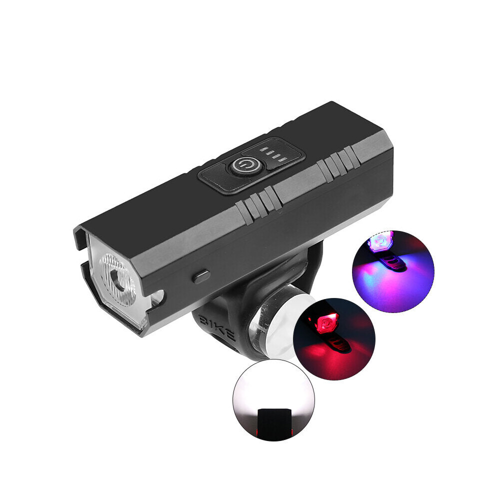 Bike Headlight USB Rechargeable Waterproof 1200mAh 3 Modes MTB Front Lamp Ultralight Flashlight