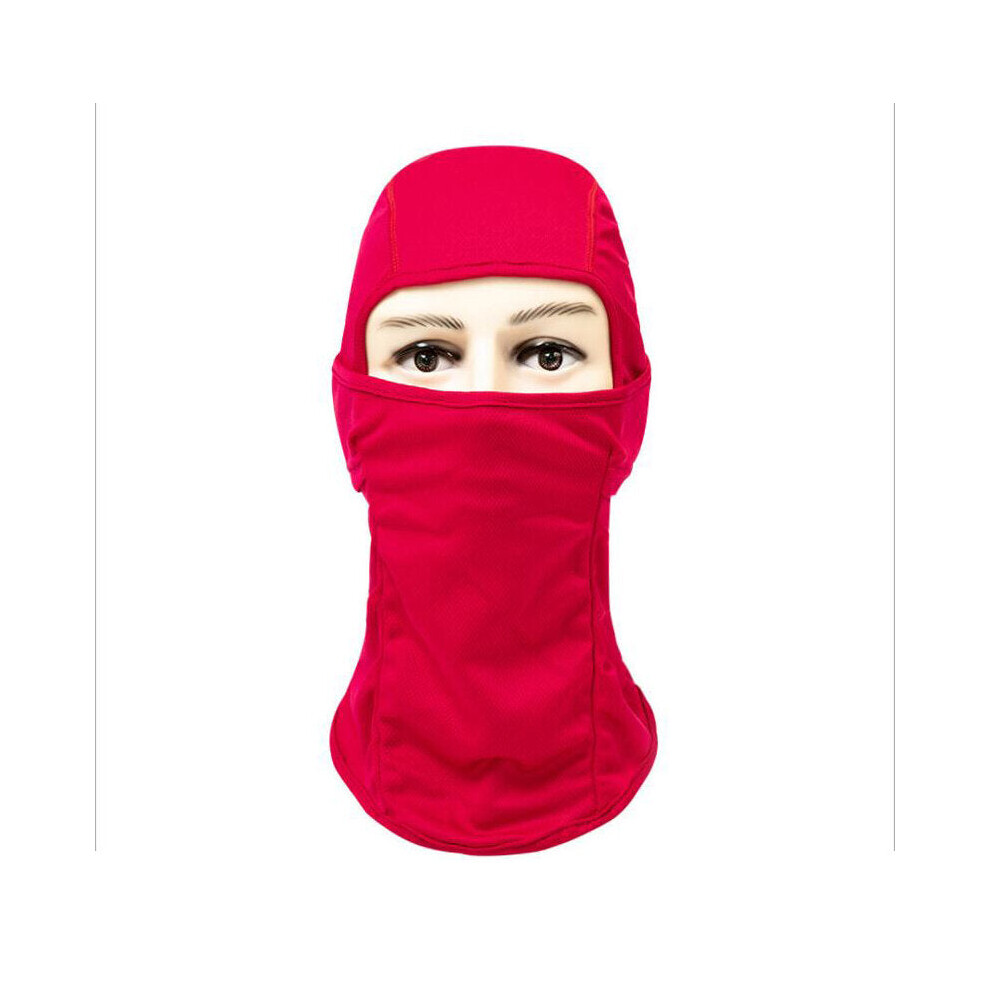 (Red) Cycling Cap Headwear Anti-UV Sunshade Riding Headgear Bicycle Bike Bandana Full Face Mask S