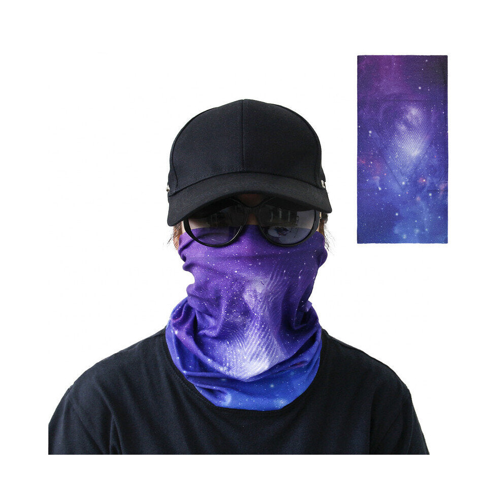 (Purple) Outdoor Multifunctional Bandana Scarf Face Mask UV Protection Windproof An-dust Neck Gaiter Headwear for Women Men Hair Accessories