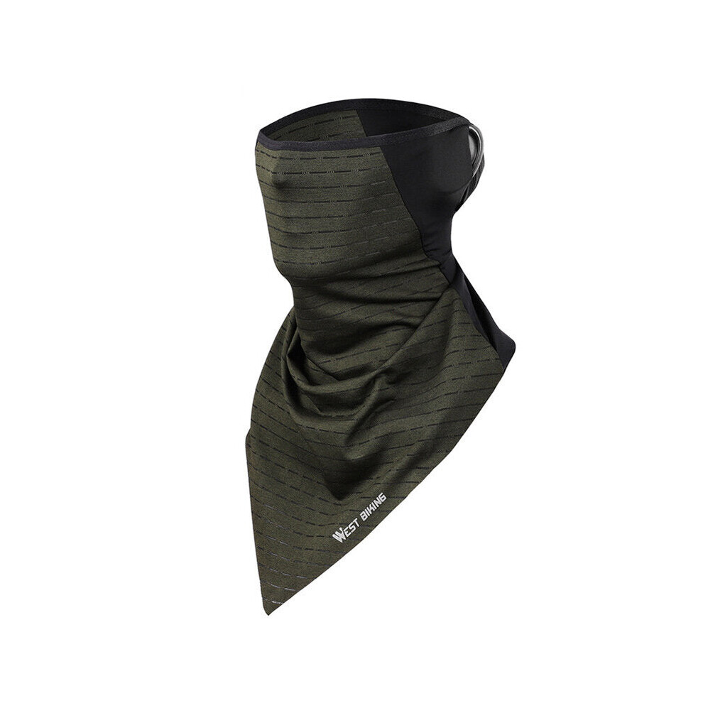 (Army Green) Unisex Multifunction Ice Silk Triangle Scarf Wind-Proof Anti-Uv Dust-Proof Neck Protector Face Mask Cycling 6112212229446