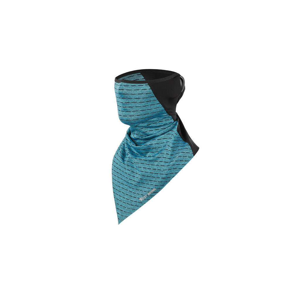 (Blue) Unisex Multifunction Ice Silk Triangle Scarf Wind-Proof Anti-Uv Dust-Proof Neck Protector Face Mask Cycling 6112212229422