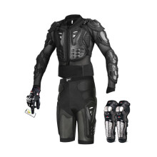 (M) Motorcycle Body Armor Suit Motorcycle Jacket+Shorts+ Gloves+Knee Pads Cycling Clothing