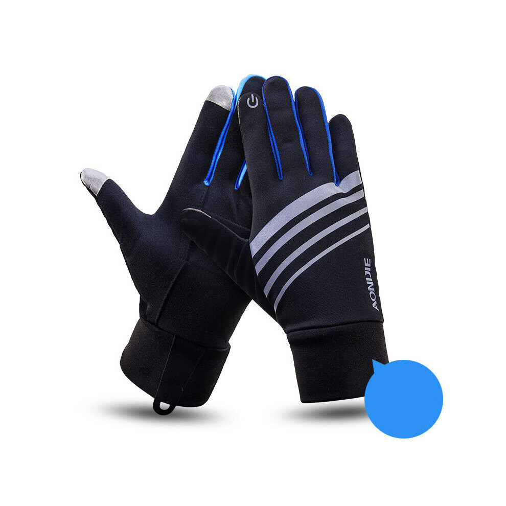 (, L/Xl) Winter Thermal Warm Full Finger Skiing Cycling Glove Skiing Xiaomi Motorcycle E-Bike Bike Bicycle Blue 6112212228739