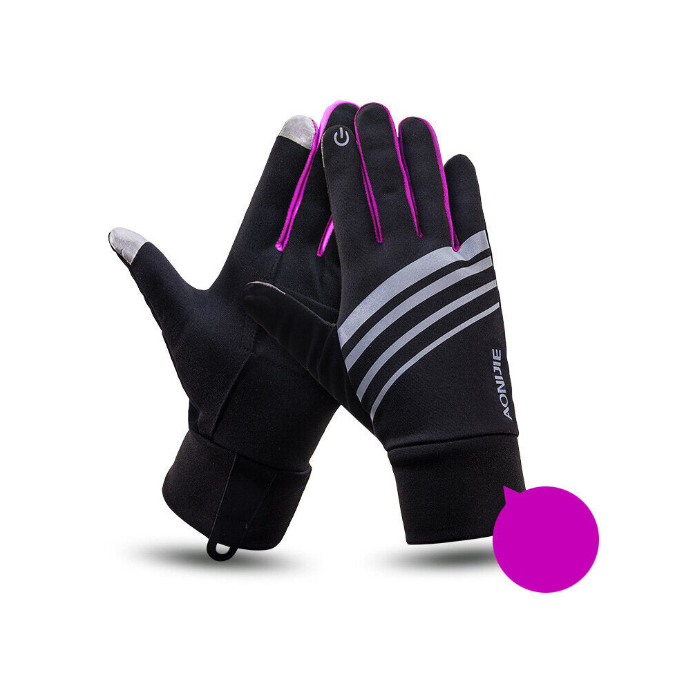 (Rose L/Xl) Winter Thermal Warm Full Finger Skiing Cycling Glove Skiing Xiaomi Motorcycle E-Bike Bike Bicycle Red 6112212228753