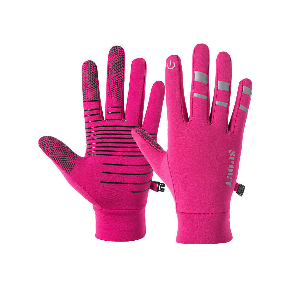 (Pink, XL) Winter Skiing Gloves Touch Screen Outdoor Snowboarding Windproof Thermal Warm