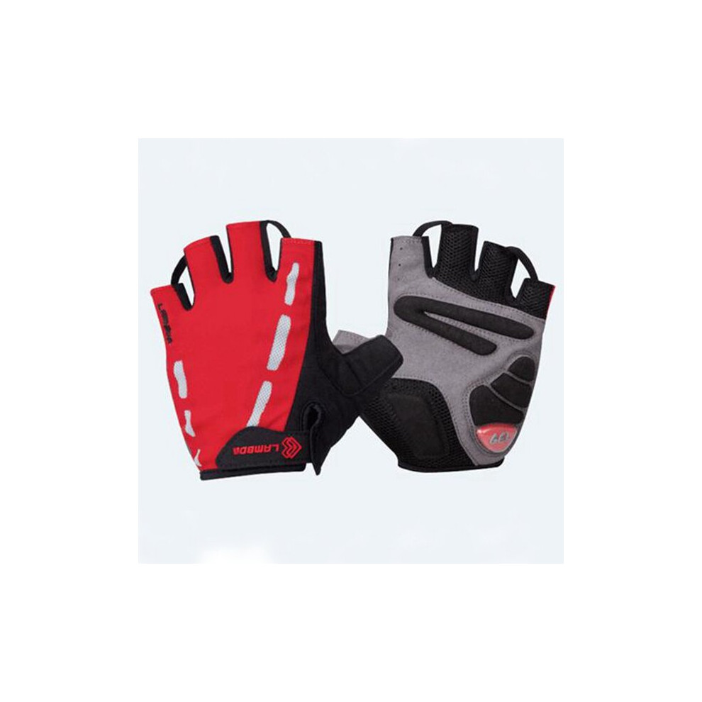 Greenzech (Red, M) Men's Bike Bicycle Gloves Half Finger Gloves Riding Gloves MTB Mittens Gloves