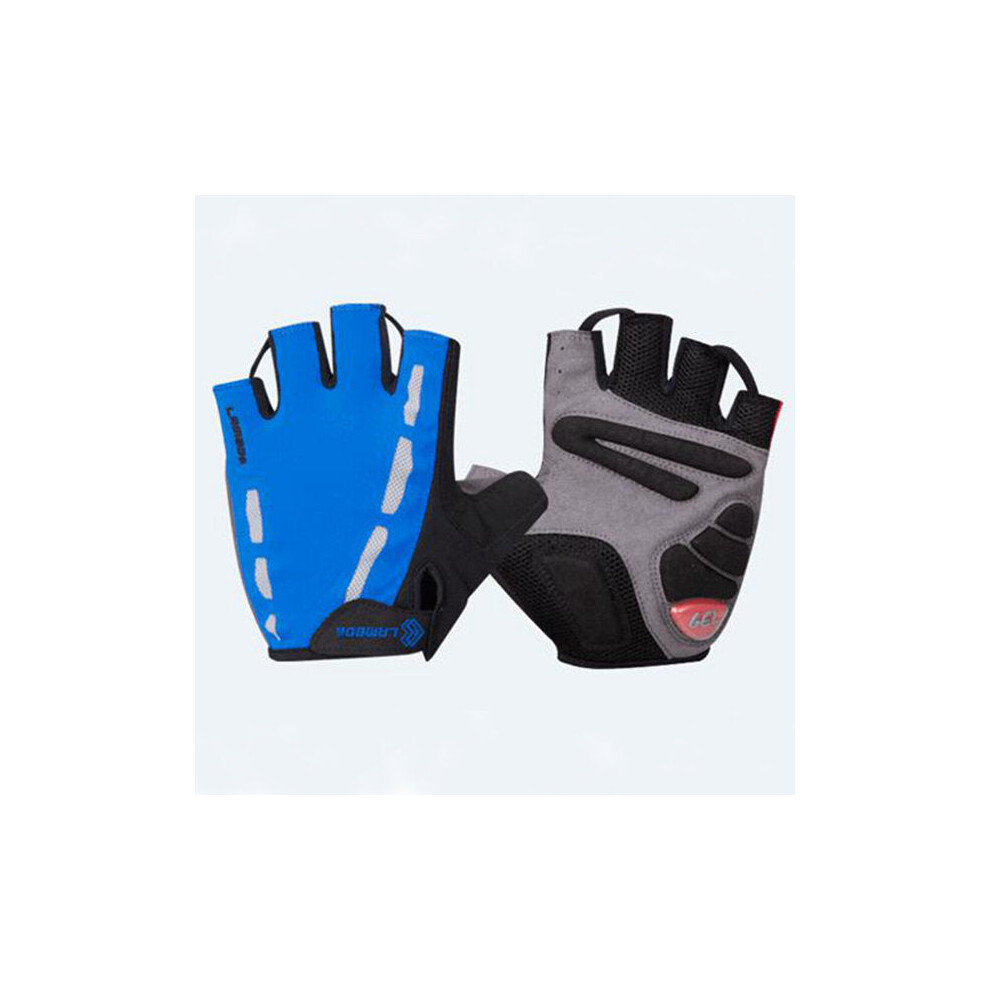 Greenzech (Blue, M) Men's Bike Bicycle Gloves Half Finger Gloves Riding Gloves MTB Mittens Gloves