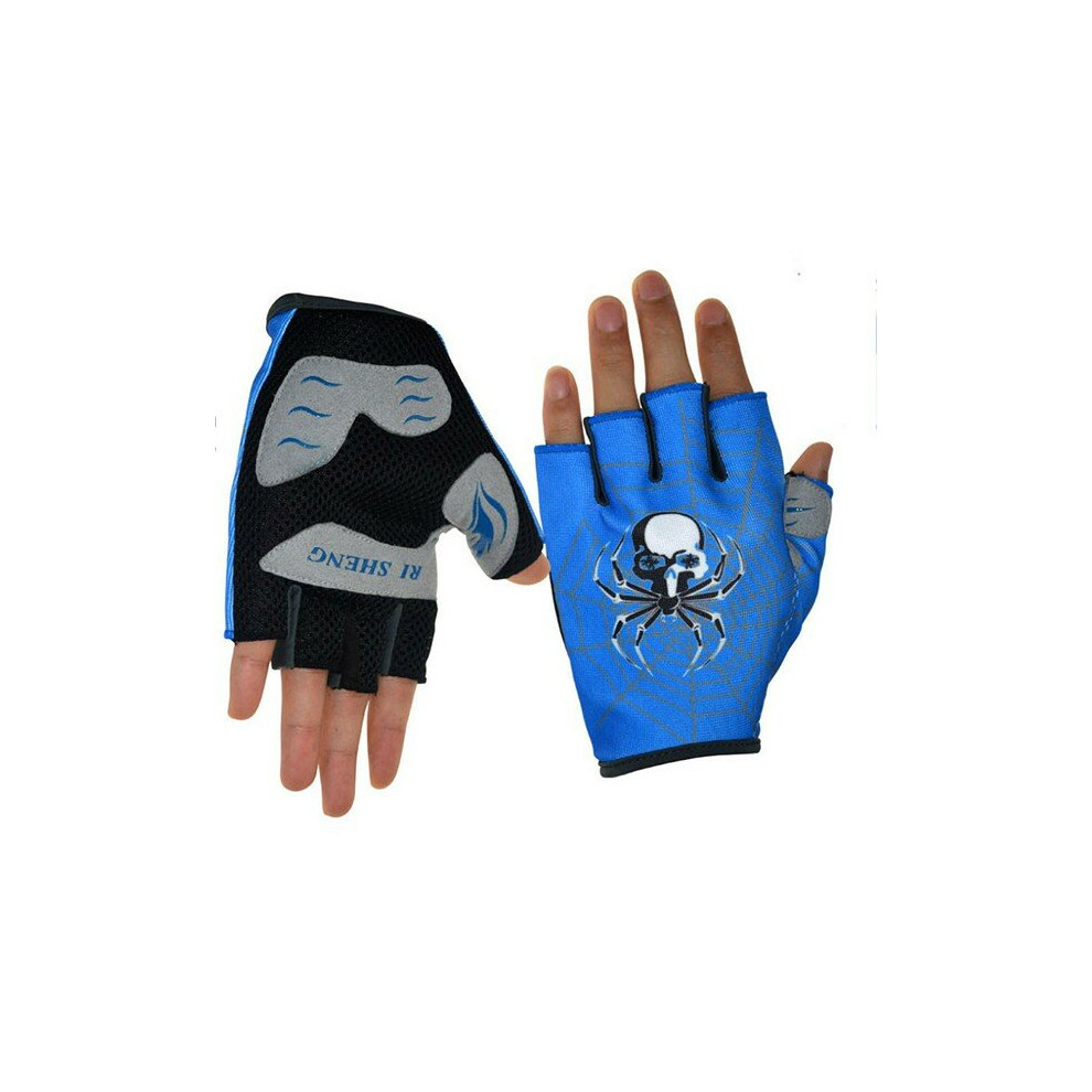 (, L) Mountain Motocross Cycling Glove Bike Bicycle Sports Antiskid Half Finger Gloves Blue 6112212224526