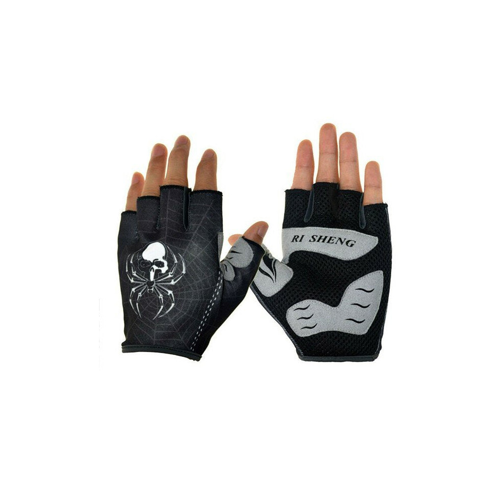 (, L) Mountain Motocross Cycling Glove Bike Bicycle Sports Antiskid Half Finger Gloves Black 6112212224540