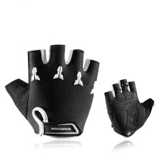 (L) Cycling Gloves For Kids Bike Breathable Sports Glove Gel Pad Half Finger Shockproof Bo