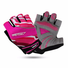 (Red, L) Cycling Half Finger Bike Gloves Anti-Slip Breathable Shock-absorbing MTB Bicycle Gloves