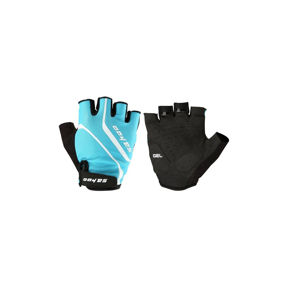 (Blue, M) Outdoor Bike Tactical Breathable Sport Cycling Half Finger Gloves Bicycle Gloves