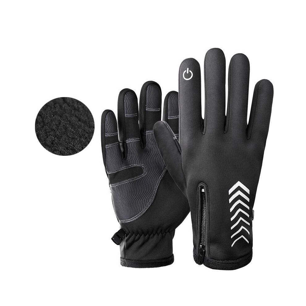 (M) Cycling Gloves Winter Warm Up Water Resistant Windproof Touch Screen Gloves Non-Slip Thermal Gloves