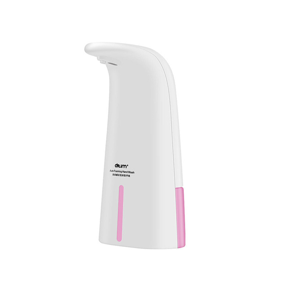 (Pink) LED Light Indication Touchless Soap Dispenser 250mL Automatic Induction Hand Sanitizer Hand-free Child Baby Foam Soap Dispenser Machine For Bathroom