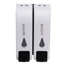 (Double head with sign) Wall Mounted Bathroom Shower Soap Dispenser Body Lotion Shampoo Liquid Soap
