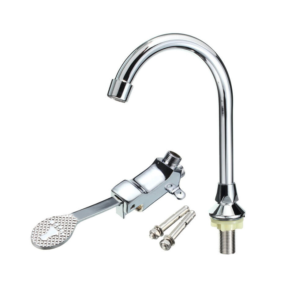 Single Handle Foot Pedal Valve Faucet Kitchen Bathroom Copper Basin Sink Tap