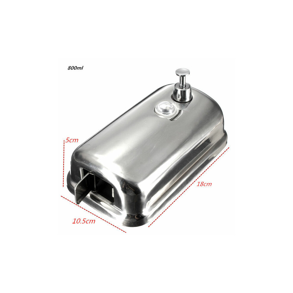 (800ml) Stainless Steel Wall-mounted Liquid Soap Dispenser Shower Body Wash Shampoo Hand Sanitizer Dispenser Box for Hotel Batehroom Kitchen
