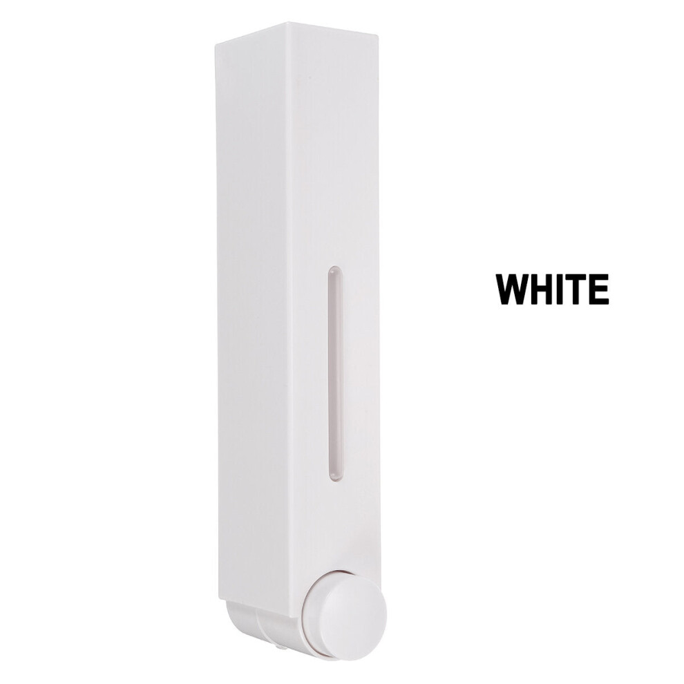 (White, Single cup) Bathroom Liquid Soap Dispenser Wall Mounted For Kitchen Plastic 350ml Shower