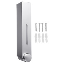 (silver, Single cup) Bathroom Liquid Soap Dispenser Wall Mounted For Kitchen Plastic 350ml Shower