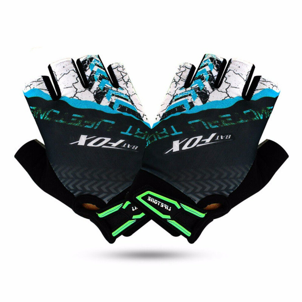 (Blue, M) Unisex Bike Gloves Breathable Shockproof Half Finger Gloves for Bicycle Climbing Sport-image-OPC-PFZP2MF-NEW