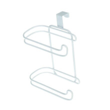 (White) Roll Paper Holder Toilet Tissue Towel Storage Organizer Hanging Shelf Rack Kitchen