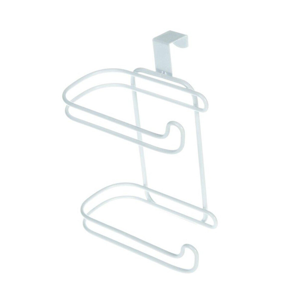 (White) Roll Paper Holder Toilet Tissue Towel Storage Organizer Hanging Shelf Rack Kitchen