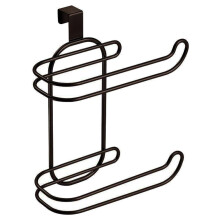 (Black) Roll Paper Holder Toilet Tissue Towel Storage Organizer Hanging Shelf Rack Kitchen