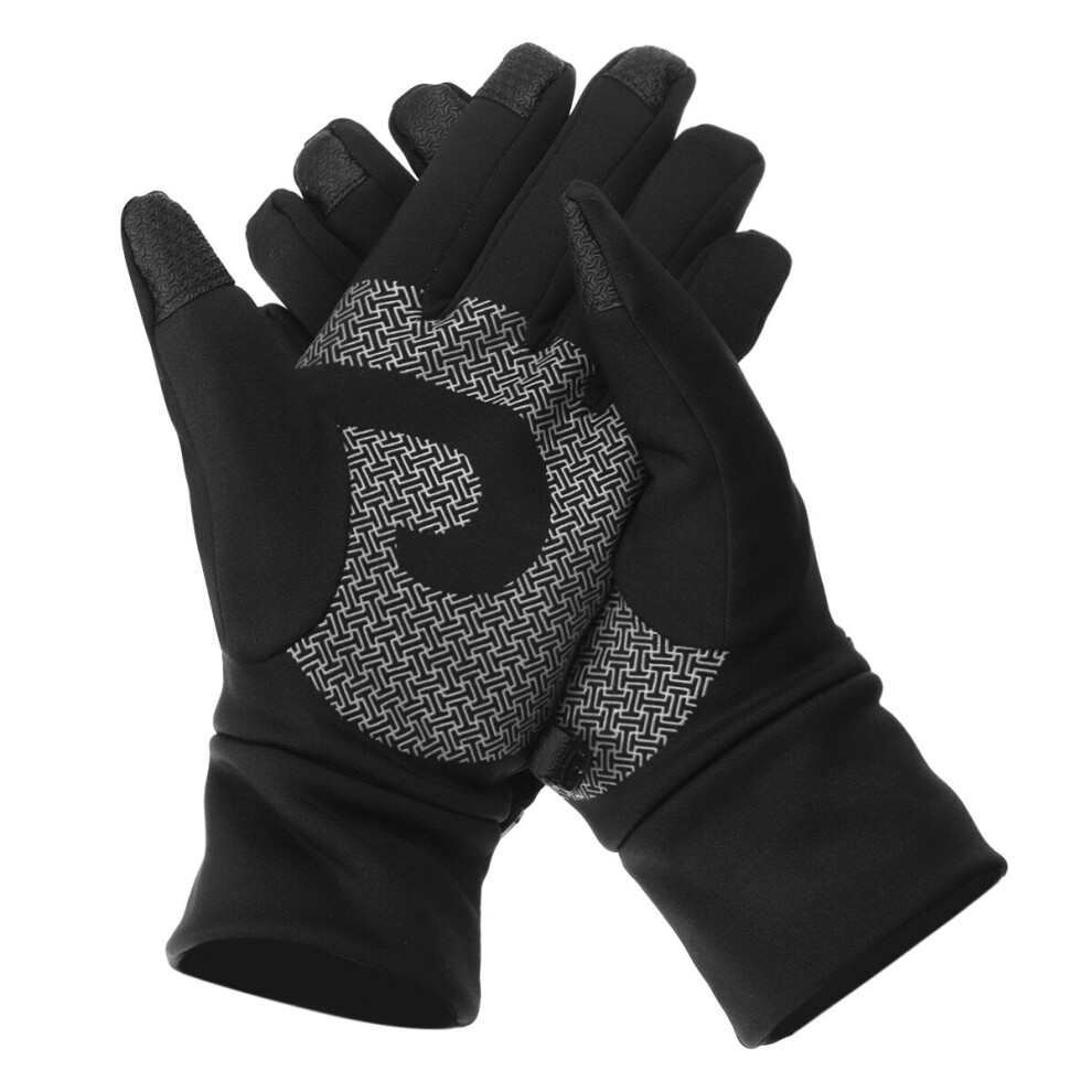 (Black, L) Warm Thermal Winter Gloves Cycling Ski Snow Waterproof Anti-slip Bike Glove