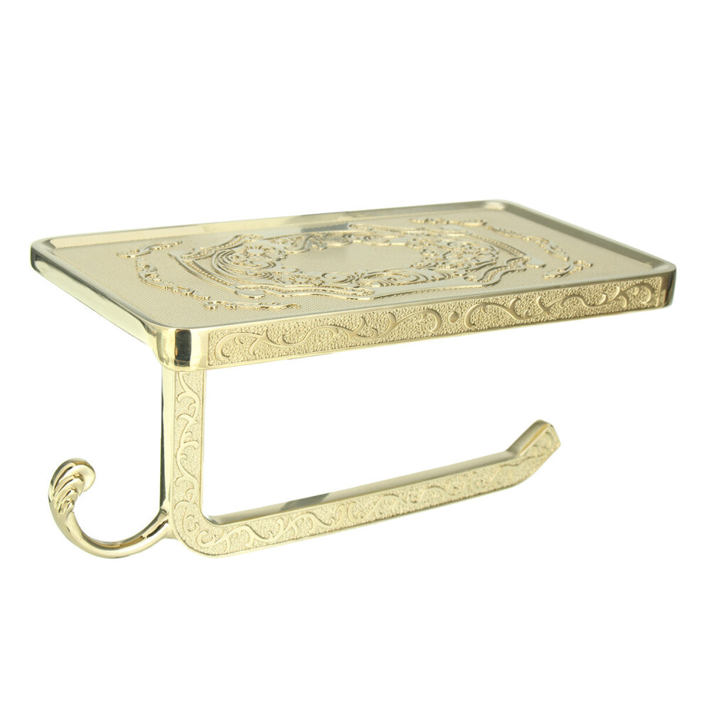 (Gold) Roll Stand Wall Mounted 4 Colors Vintage Bathroom Toilet Paper Holder Tissue Wall Mounted