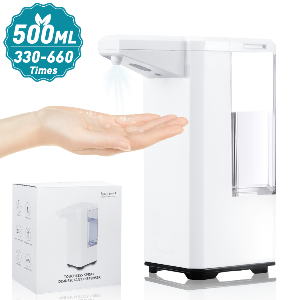 Greenzech 500Ml Automatic Induction Alcohol Spray Hand Sanitizer Dispenser Humanized Design Ipx4 Waterproof Touchless Soap Dispenser