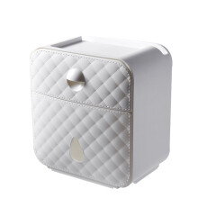 (White) Waterproof Wall-mounted Tissue Box Multi-function Storage Toilet Paper Shelf Holder Bathroom Accessories