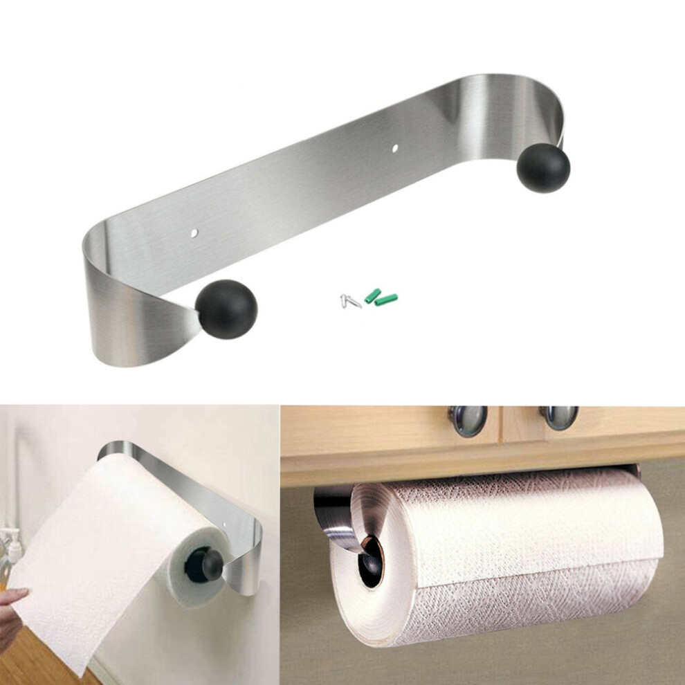 Stainless Steel Paper Towel Holder Wall Mount Roll Paper Under Cabinet Organizer Hanger Kitchen Home