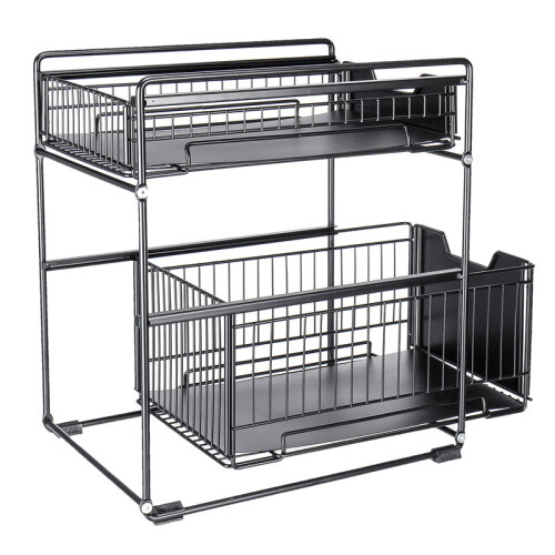 (White, L) Bathroom Storage Rack Fridge Side Shelf 2 Layer Removable Kitchen Bathroom Organizer Shelf Gap Holder 1