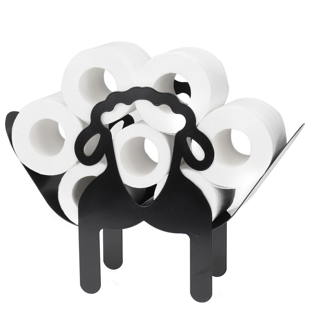 Black Toilet Paper Holder Metal Sheep Shape Tissue Storage Rack-image-OPC-PFZP2SW-NEW