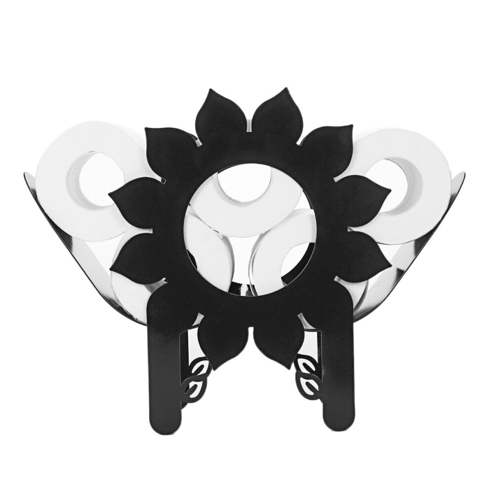 (Sun flower) Black Cow Elk Sun Flower Toilet Roll Holder Paper Bathroom Free Standing Storage-image-OPC-PFZP2T7-NEW