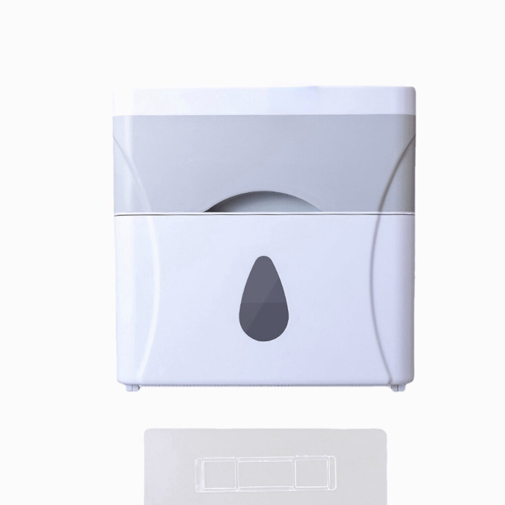 (Grey) Toilet Paper Shelf Holder Wall Mounted Hand Towel Dispenser Waterproof Tissue Dispenser Holder for Hotel Food Service Facilitie