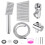 8 Inch Large Angle-adjustable Square Shower Head Electroplating Five Piece Set 4