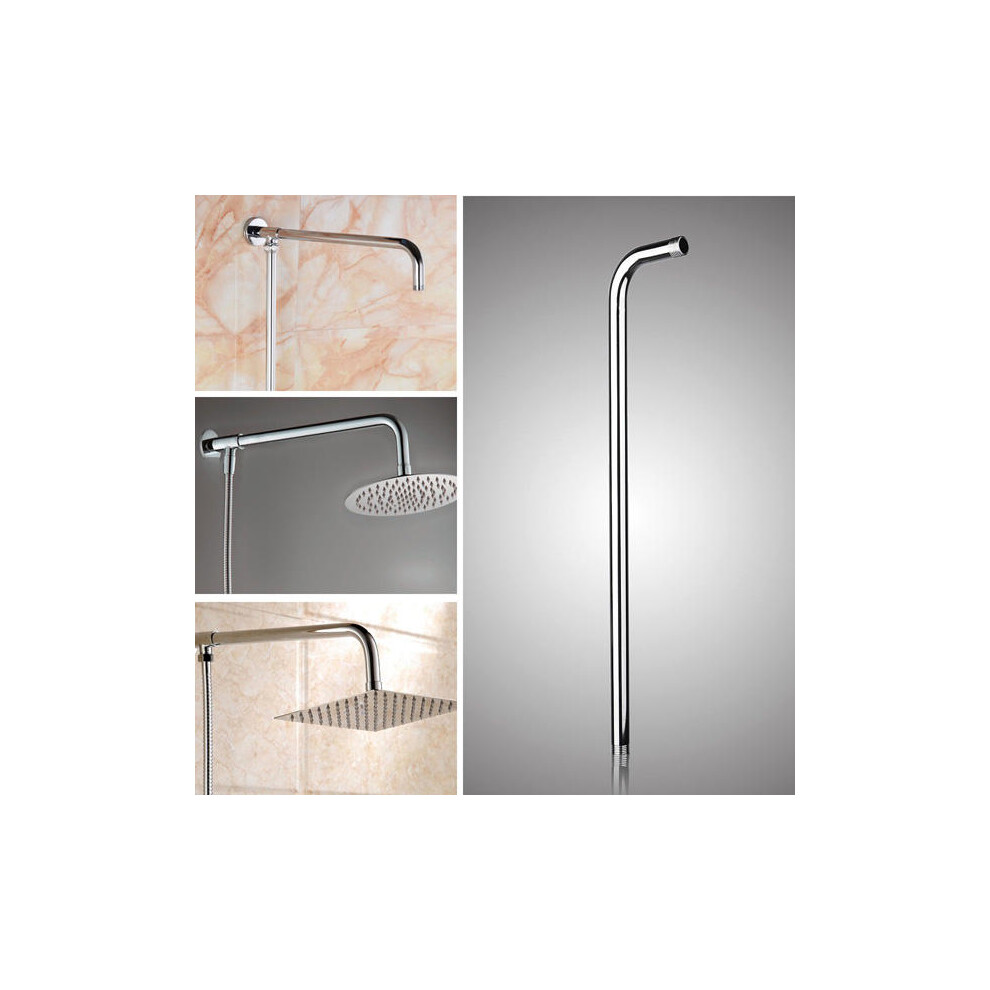 50x10cm Stainless Steel Silver Shower Head Bracket Wall Mounted Tube Bathroom Accessories