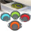 (Red) 2Pcs Set Collapsible Foldable Silicone Drain Colander Fruit Vegetable Strainer Basket 12