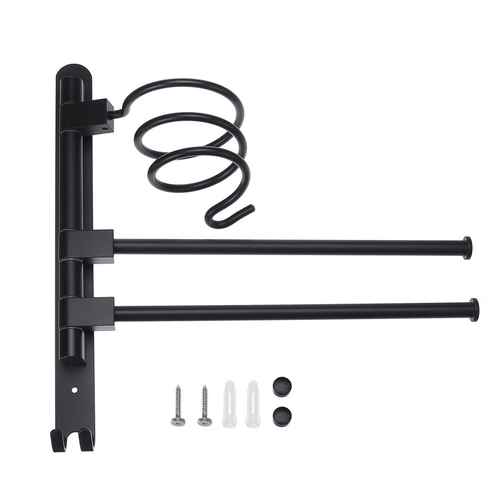 (2pcs) 2/3-Arm Bath Towel Rod Rack Holder Wall Mounted Organizer Bathroom Kitchen Storage Rack
