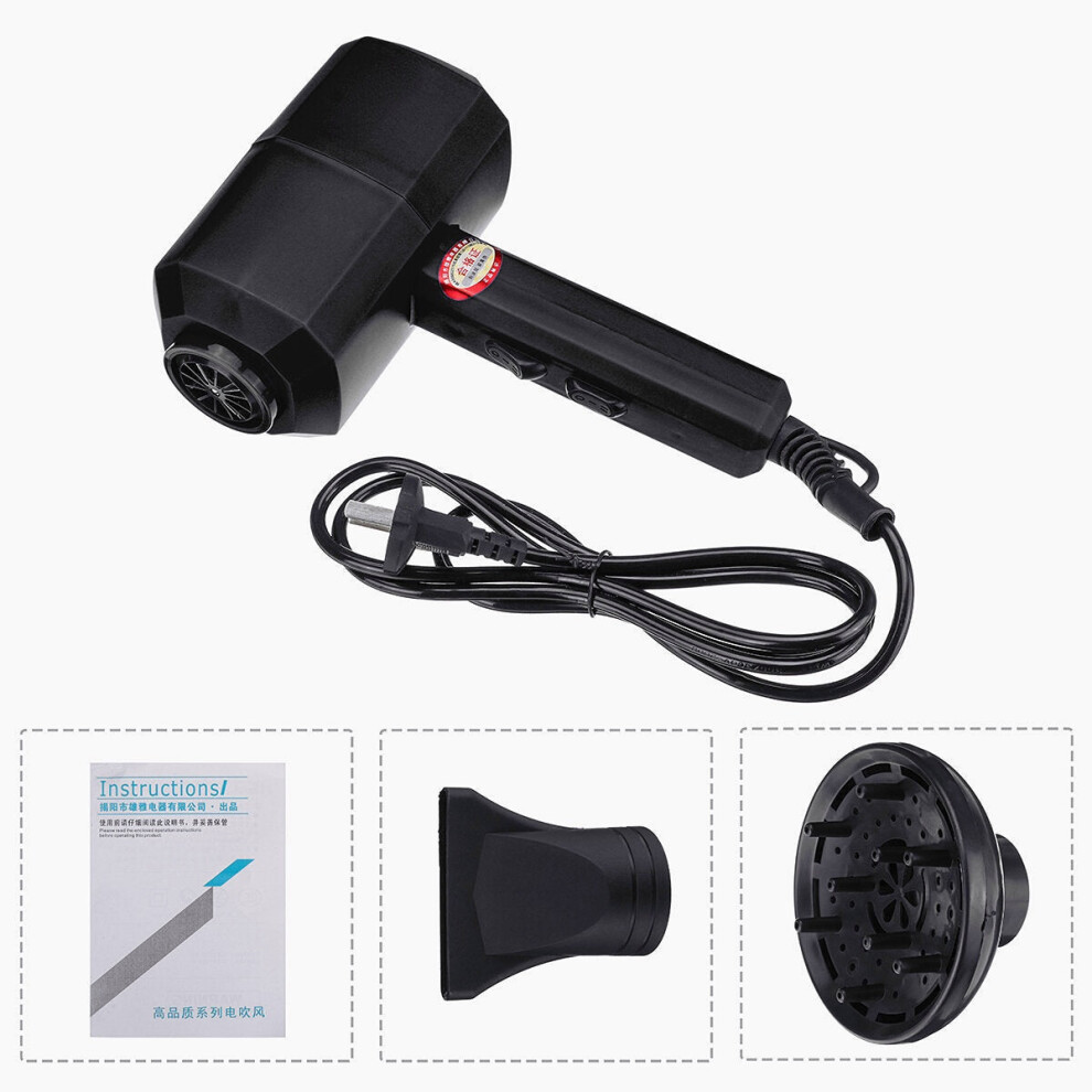 Greenzech Black (Black) 2000W Hair Dryer Household Hair Dryer Negative Ion Hammer Hair Dryer