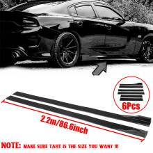 Pair of Side Skirts Extensions Splitters Glossy Black For LEXUS Infiniti Subaru Mazda Car Universal