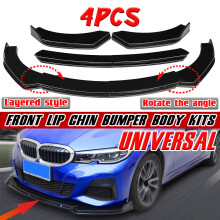For Car Universal Glossy Black Front Lip Chin Bumper Body Kits New