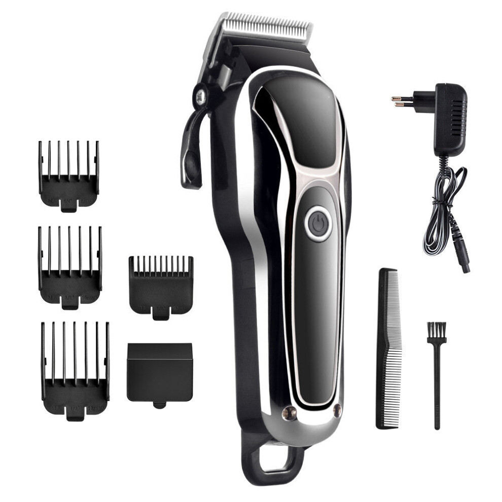 Greenzech Black 6W Electric Hair Trimmer Clipper Rechargeable Barber Shaver Cutting Set Haircut Machine