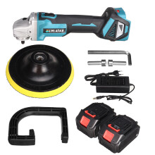 (Two Batteries EU Plug) 1600W 6 Gears Brushless Electric Polishing Machine Wireless Car Polisher Rechargeable Sanding Tools with/without Battery
